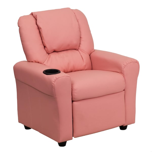 Flash Furniture Kids Recliner, 21-1/2" to 36-1/2" x 27", Upholstery Color: Pink DG-ULT-KID-PINK-GG - main